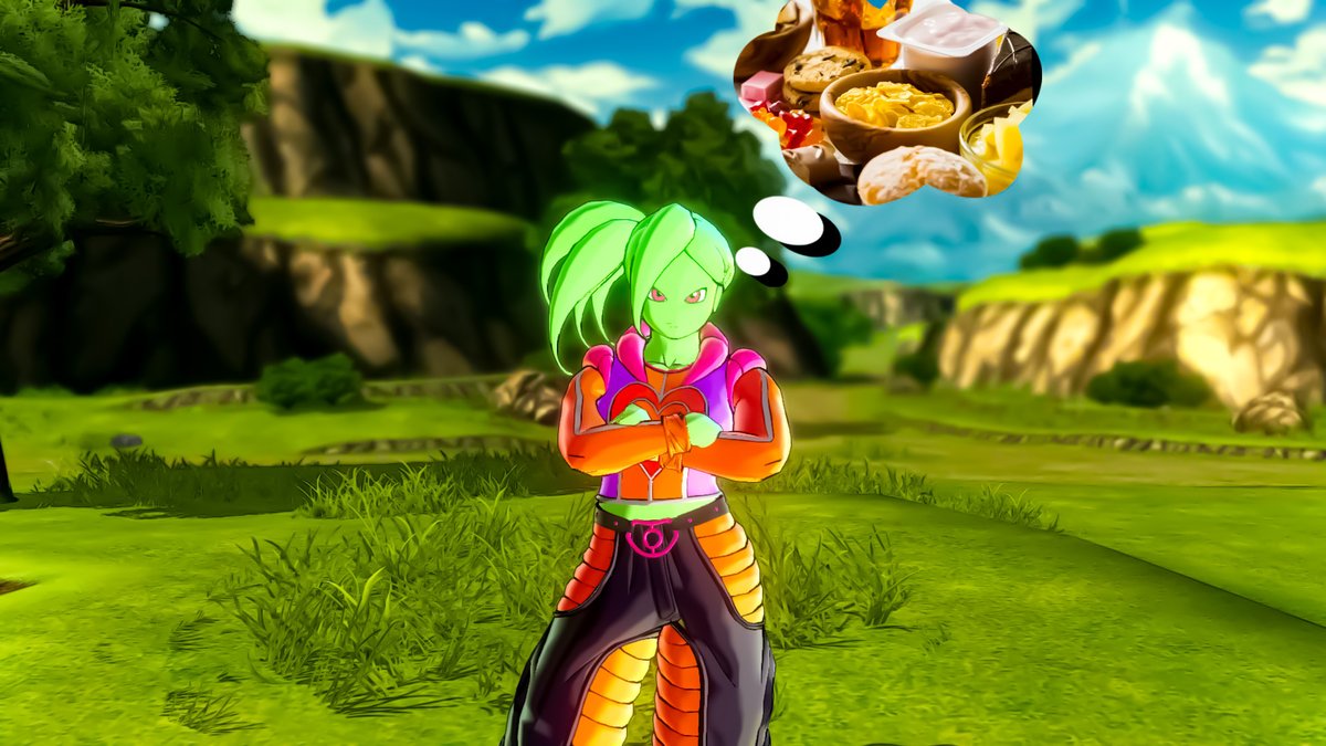 Majin Tohru is out but she is thinking about something. She is in a mood of sweets of all kinds. She isn't picky when it comes to sweets. She is fine with other foods