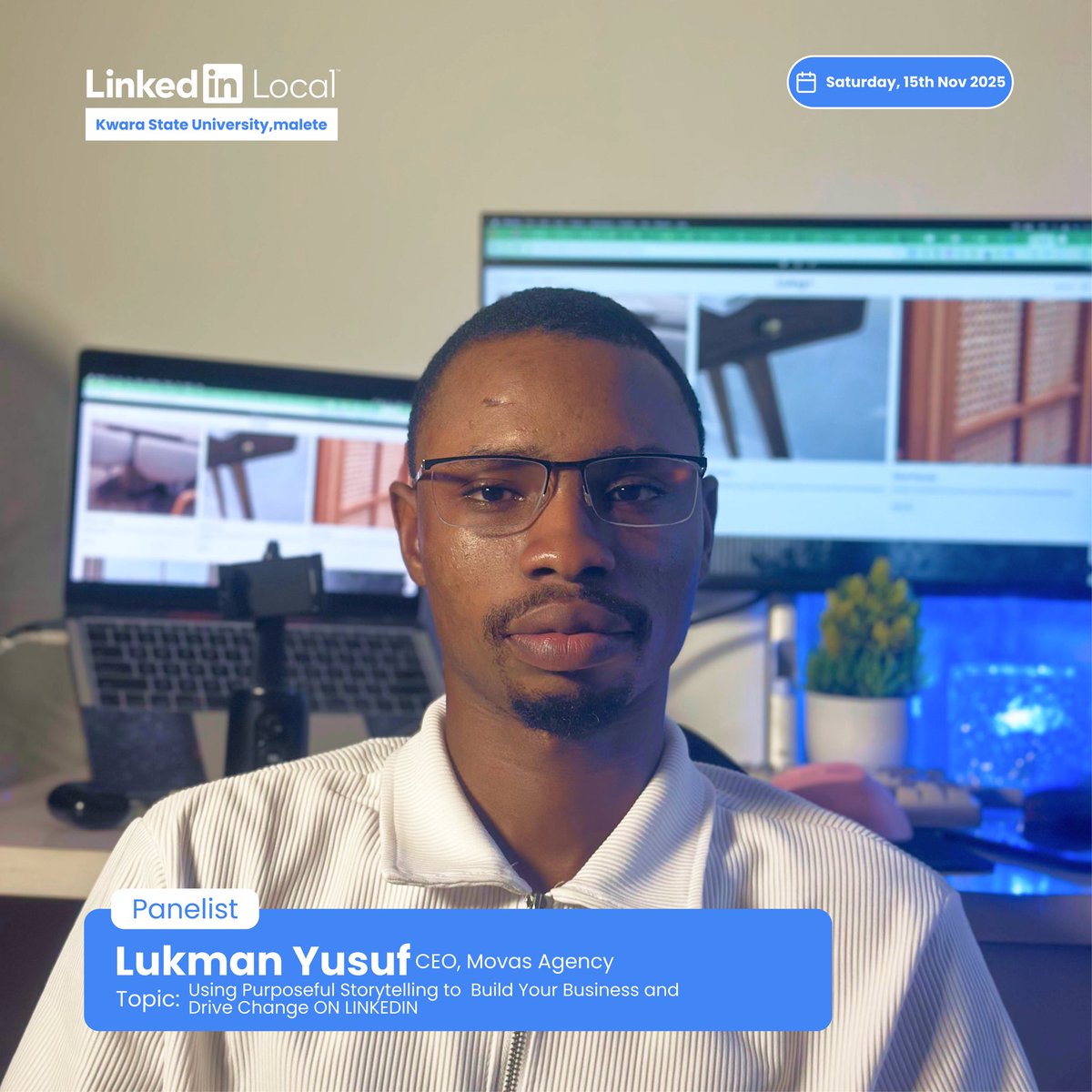 LinkedinLkwasu's tweet image. 🎙 Panelist Spotlight — Lukman Yusuf

Freelancing without borders.
From client-hunting to brand-building, Lukman shares the real grind, the wins, the wisdom, and what it takes to thrive as a freelancer on LinkedIn.

@The_Movas 
#Linkedinlocalkwasu #CareerStartsNow