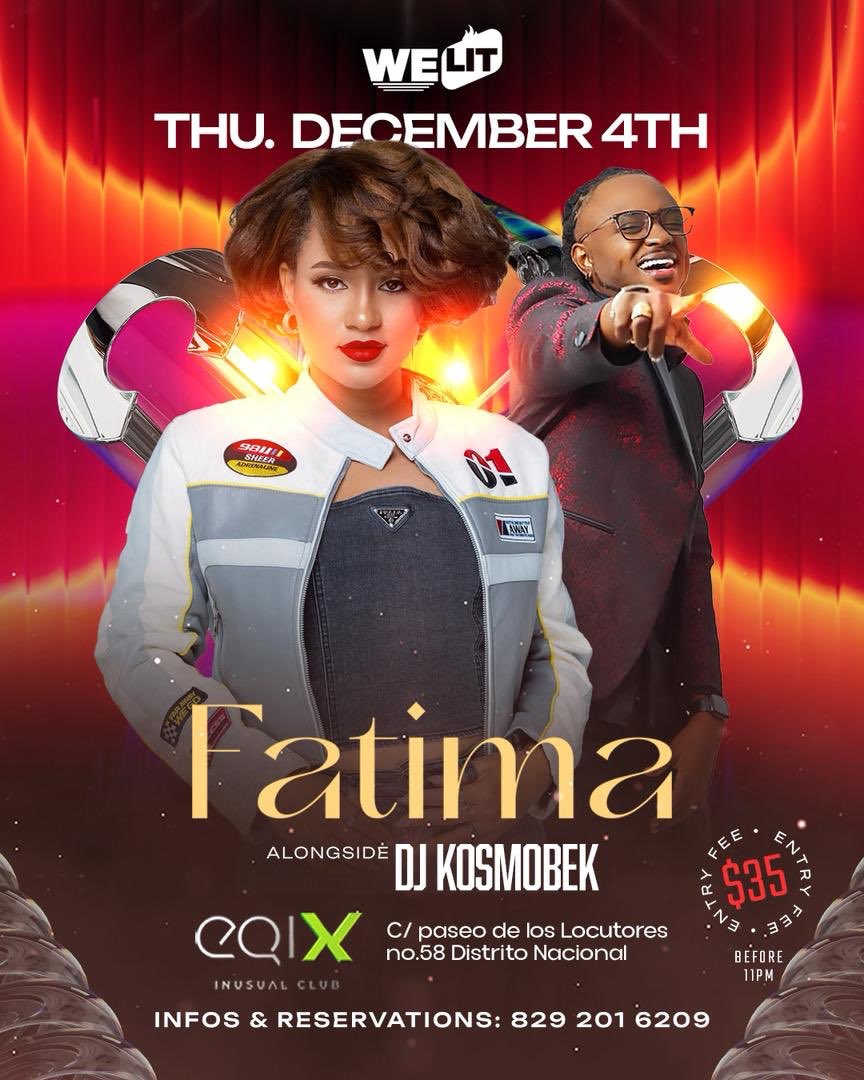Fateam__'s tweet photo. Self Love Tour 1.0 #4Dec #WeLit #SantoDomingo #Fatima #DJKosmobek #ParcPierreLouis #Couronne #MinuteMaid https://t.co/zE0Fb77OSV