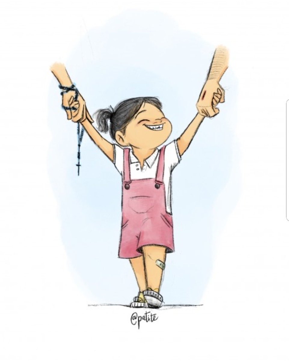 Siempre de la mano de Jesús y de María. Así, aunque te tropieces, siempre tendrás la mejor ayuda.