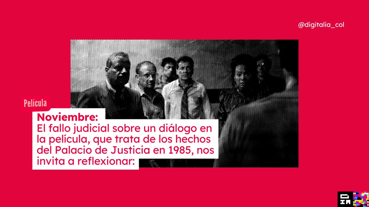 1/ El fallo judicial sobre un diálogo en la película "Noviembre", que trata de los hechos del Palacio de Justicia en 1985, nos invita a reflexionar: ➡️ ¿cómo podemos, como ciudadanos, analizar críticamente las representaciones de nuestra historia? 

Este caso es una oportunidad