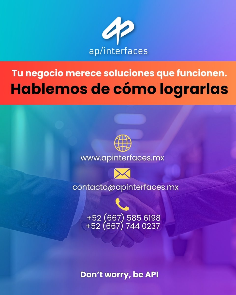 APinterfaces's tweet image. Si buscas optimizar procesos, integrar ERP o CRM, y tomar decisiones basadas en datos confiables, nuestro equipo está listo para ayudarte.

Agenda una consulta personalizada con nuestros expertos y descubre cómo llevar tu empresa al siguiente nivel: apinterfaces.mx/contacto