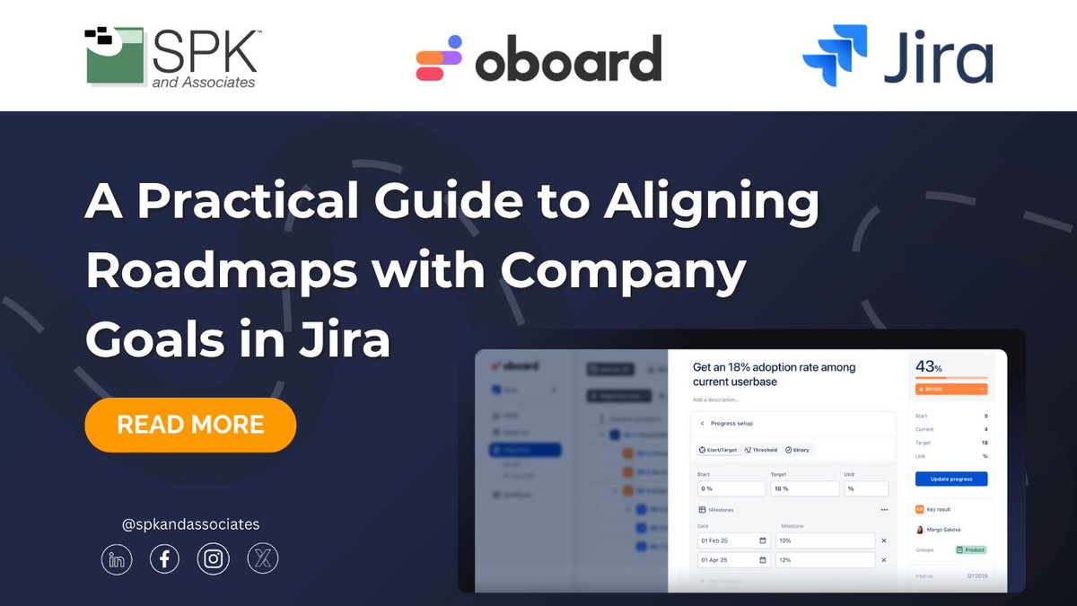 spkaa's tweet image. Aligning company goals with OKRs is simple with Jira, Confluence, and Oboard. Explore how product, business, and engineering leaders can use these tools for prioritization frameworks and visibility. 🤝

spkaa.com/blog/a-practic…

#OKR #Jira #Confluence #Roadmap #Atlassian #Oboardio