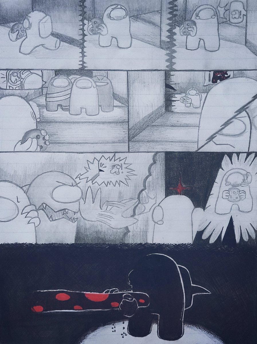 Bueno aquí les dejo el comic terminado.
Estoy pensando si continuarlo o dejarlo ahí, ya veré.
#rodamrix #AmongUs