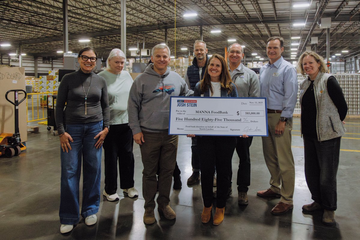 Food banks are seeing a groundswell of need, and we must continue to help our neighbors put food on the table.   
 
The folks at <a href="/MANNAFoodBank/">MANNA FoodBank</a> near Asheville stepped up during Hurricane Helene, even after their warehouse was destroyed, and they are continuing their mission of