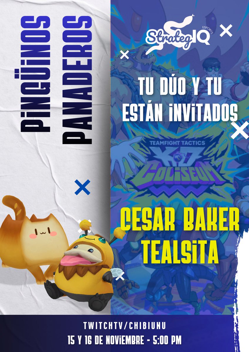 YA LLEGÓ EL MEJOR FAKIN DUO🙂‍↕️ <a href="/_cesarbaker/">Bakersito 🍞</a> y yo estaremos participando en este torneito de dúos, nos vemos el fin de semana🙌🏻✨

Muchas gracias por invitarnos <a href="/chibiunu/">sIQ Chibi</a> y <a href="/StrategIQ_/">StrategIQ</a> 💗