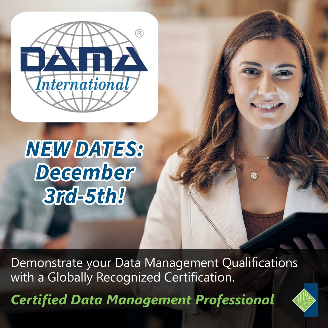 tcworkshop's tweet image. Elevate your data skills with our CDMP course. Learn governance, quality, architecture &amp;amp; more—plus prep for the exam!

enroll today: tcworkshop.com/become-a-certi…

#DataManagement #CDMP #Training #TCWorkshop
