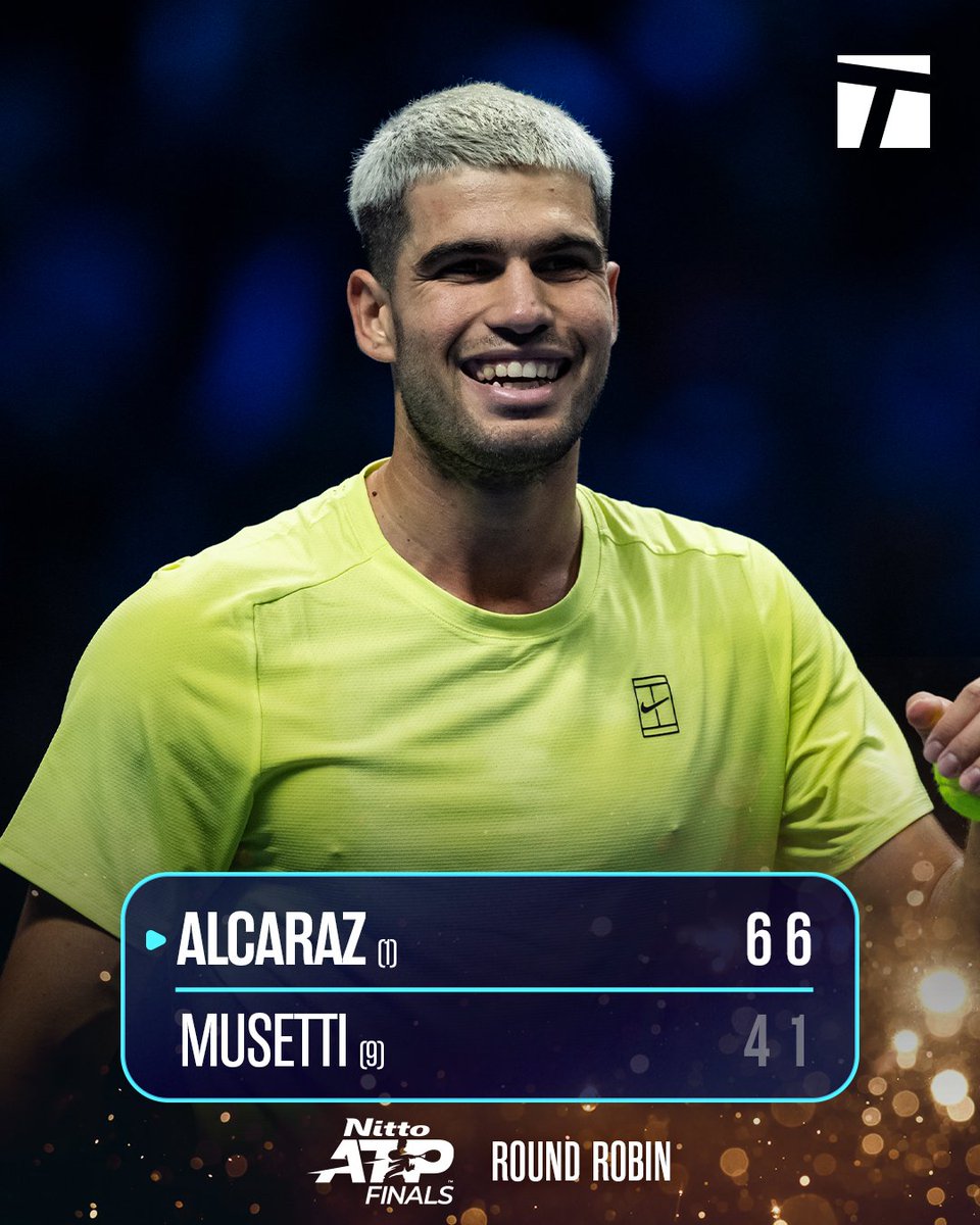 Carlitos wins the Jimmy Connors Group and clinches the Year-End No. 1 ranking 🏆 ❤️‍🔥 

<a href="/carlosalcaraz/">Carlos Alcaraz</a> brings Alex de Minaur with him into the semifinals in Turin! 

#NittoATPFinals