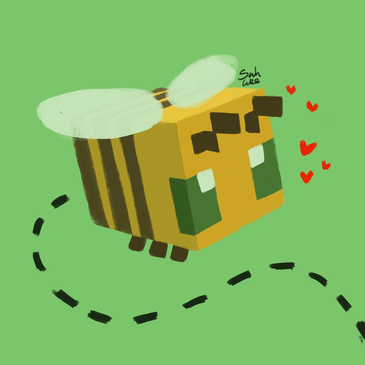 The Minecraft's bee 🌱🐝🌻
.
Abelhinha bem pitica do Mine 🤏
.
.
.
#Minecraft #drawing #ilustracion #fanart