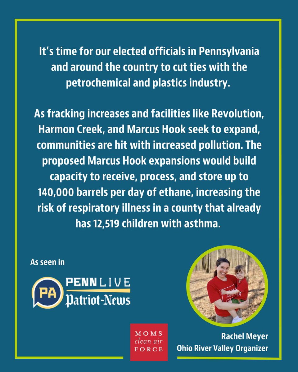Families want relief from the daily worry about how petrochemical companies are impacting their children’s health. It’s time to stop enabling the petrochemical industry. 
Read more in <a href="/PennLive/">PennLive.com</a>: pennlive.com/opinion/2025/1…
#BeyondPetrochemicals