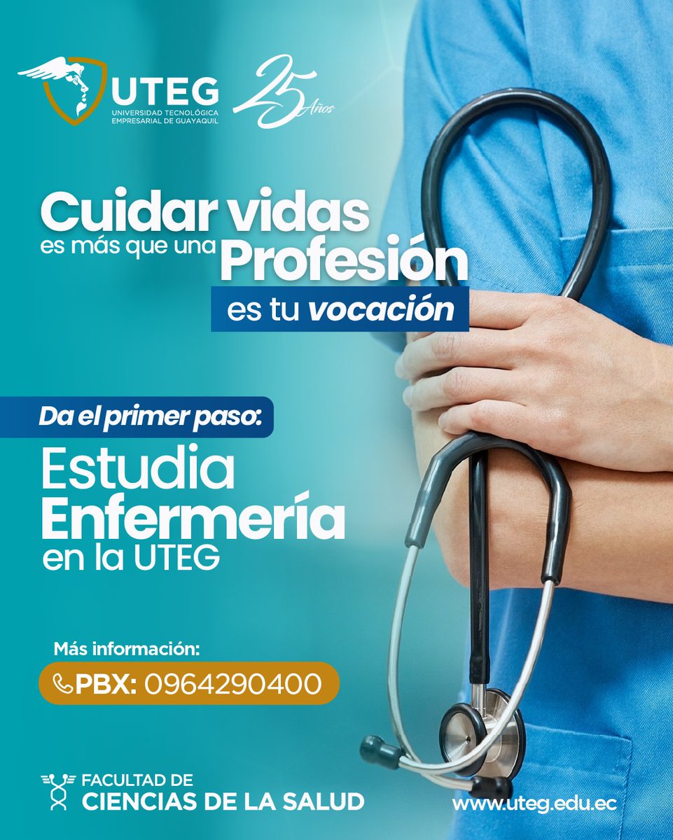 Cuidar vidas es más que una profesión… es tu vocación.

Da el primer paso: estudia Enfermería en #UTEG. 👨🏻‍⚕️👩🏻‍⚕️🩺

Más información al PBX: 0964290400

#SoyUTEG #EnfermeríaUTEG #FormamosFuturo