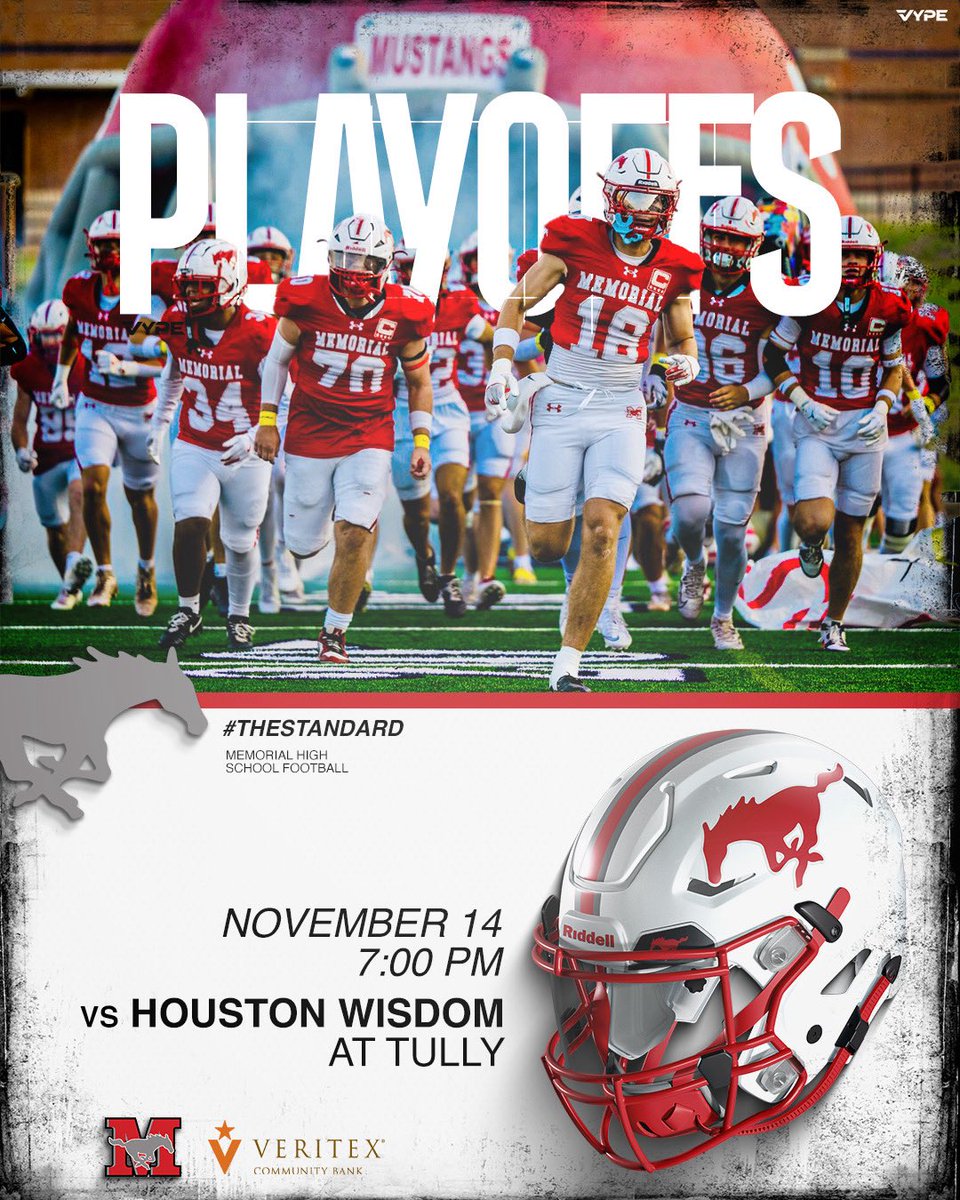 Ready… 

Get there Mustangs…Tully 🏈 Friday at 7 PM. Come out, be loud, wear  neon and cheer for our Mustangs. #RedReign <a href="/MHSFootball25/">Houston Memorial High School Football</a>