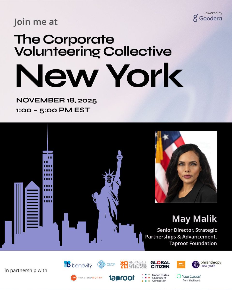 The movement for social impact is powerful and growing! 🌱 Next week, Taproot joins colleagues in the social impact sector at the The Corporate Volunteering Collective New York.

CEO Cat Ward, Chief Program Officer Jackson Thomas, and Senior Director, Strategic Partnerships &amp;