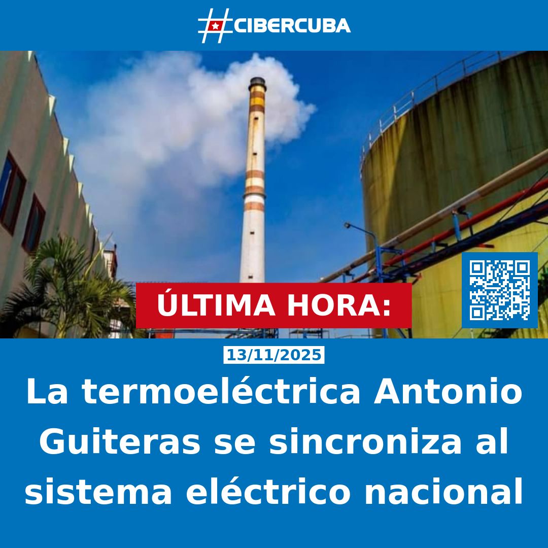 La termoeléctrica Antonio Guiteras se sincroniza al sistema eléctrico nacional 
Leer más: shrlnk.org/noticias/2025-…