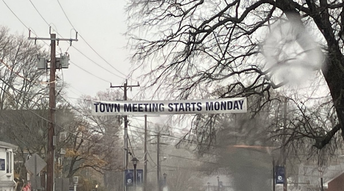 FYI. In case you have not driven thru Orleans this week. 

You have a town meeting on Monday.