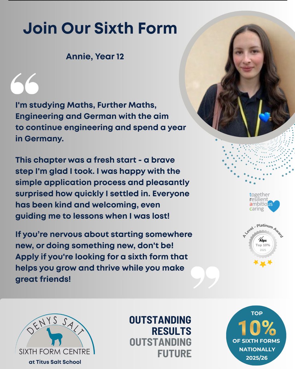 If you are in Year 11 at Titus Salt School or another school, we know that the change coming up can feel scary. We are on your side and work hard to help you transition into Year 12 smoothly. Apply now. See for yourself! <a href="/TitusSaltSchool/">Titus Salt School</a> #year12 #freshstart #newhorizons #joinus