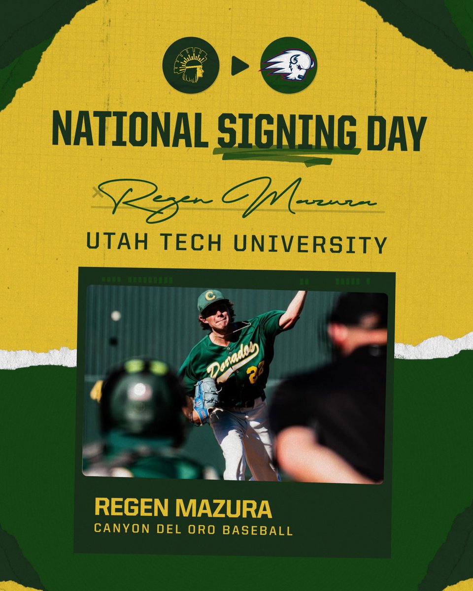 BaseballCDO's tweet image. SIGNED ✅

Congratulations to Regen Mazura for signing with Utah Tech University! 

#CDObaseball | #DoradoStrong