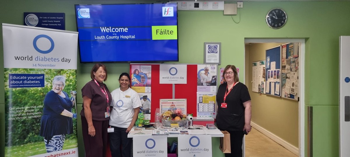 Celebrating World Diabetes Day  with the Louth Hospitals Group. 
“Diabetes In The Work Place” being the theme this year, it was a pleasure to provide information, advice and support to all that attended!
⁦<a href="/NursingOlol/">OLOLNursing</a>⁩ ⁦<a href="/Maywilven/">May Wilven Grace Lim</a>⁩ ⁦<a href="/linda_finegan/">linda finegan</a>⁩