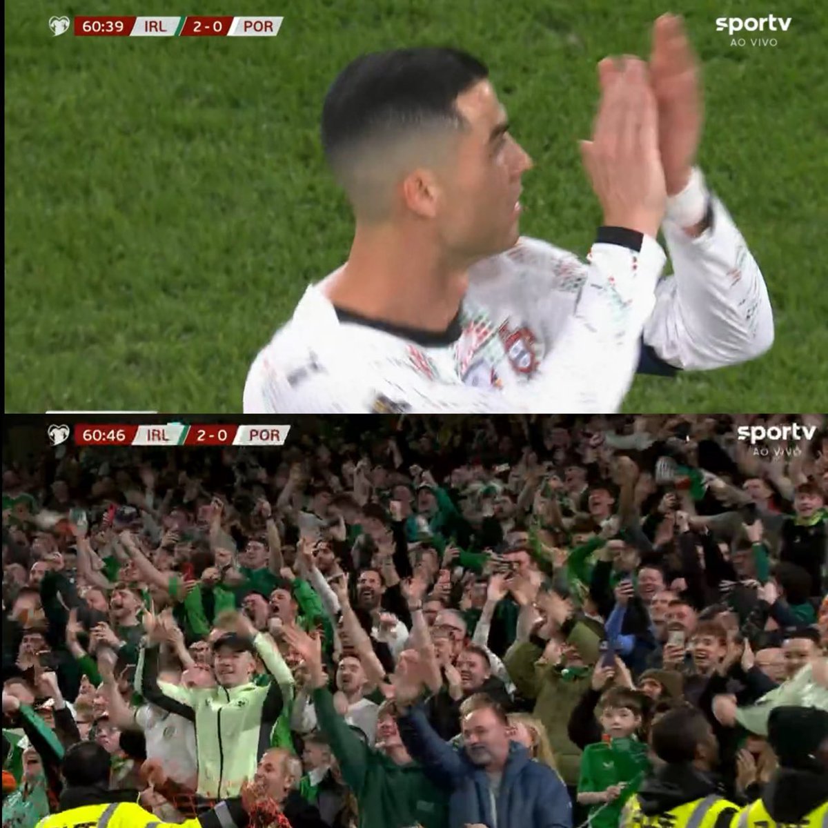 RONALDO SENT OFF AS THE STADIUM CHANTS MESSI! SCENES 😭😭😭