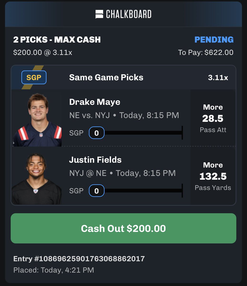 Slip for Tonight on <a href="/ChalkboardHQ/">Chalkboard</a>‼️

❤️ if Tailing

A Free Square🔥

Two Profit Boost Cards🔥

Go sign up Today👇

go.chalkboard.io/websignup-v1-t…

#gamblingx #gamblingtwitter
