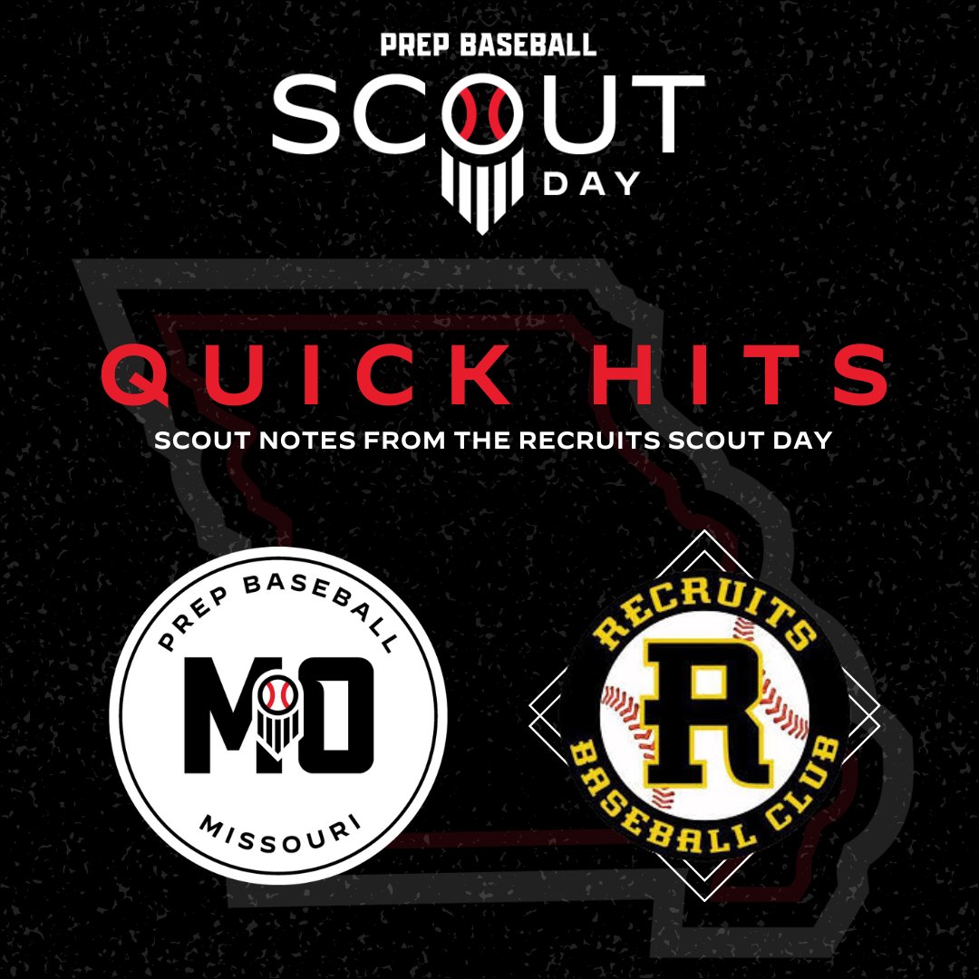 PrepBaseballMO's tweet image. 𝐑𝐞𝐜𝐫𝐮𝐢𝐭𝐬 𝐒𝐜𝐨𝐮𝐭 𝐃𝐚𝐲: 𝐐𝐮𝐢𝐜𝐤 𝐇𝐢𝐭𝐬

Takeaways from the @stlrecruits Scout Day, held October 26th in Webster Groves.

Scout notes on 8 name-to-know players, found here. 👇

📝: loom.ly/sKnOLyw
