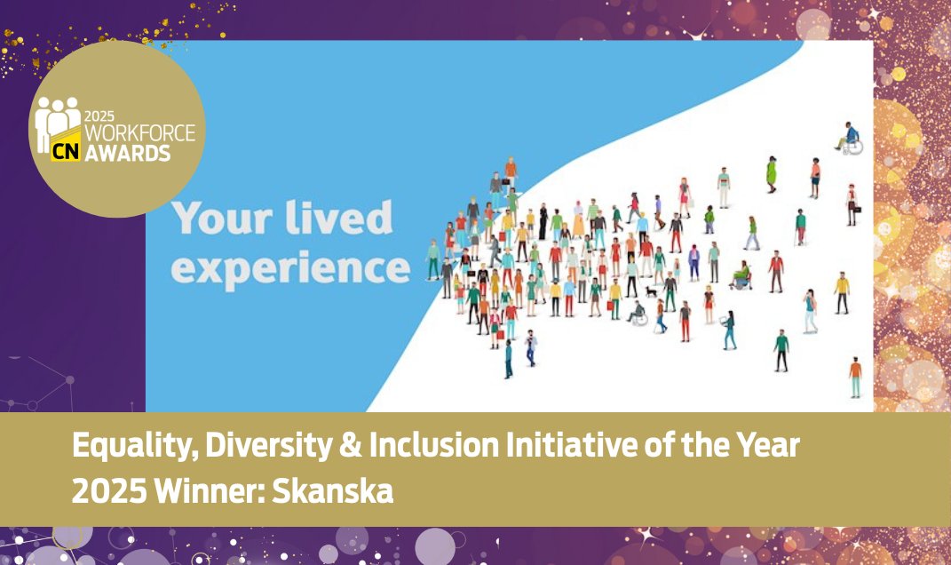 CNplus's tweet image. Congratulations to @SkanskaUKplc, winner of the Equality, Diversity &amp;amp; Inclusion Initiative of the Year award! #Inclusivity #winner #ConstructionNews #CNWorkforce