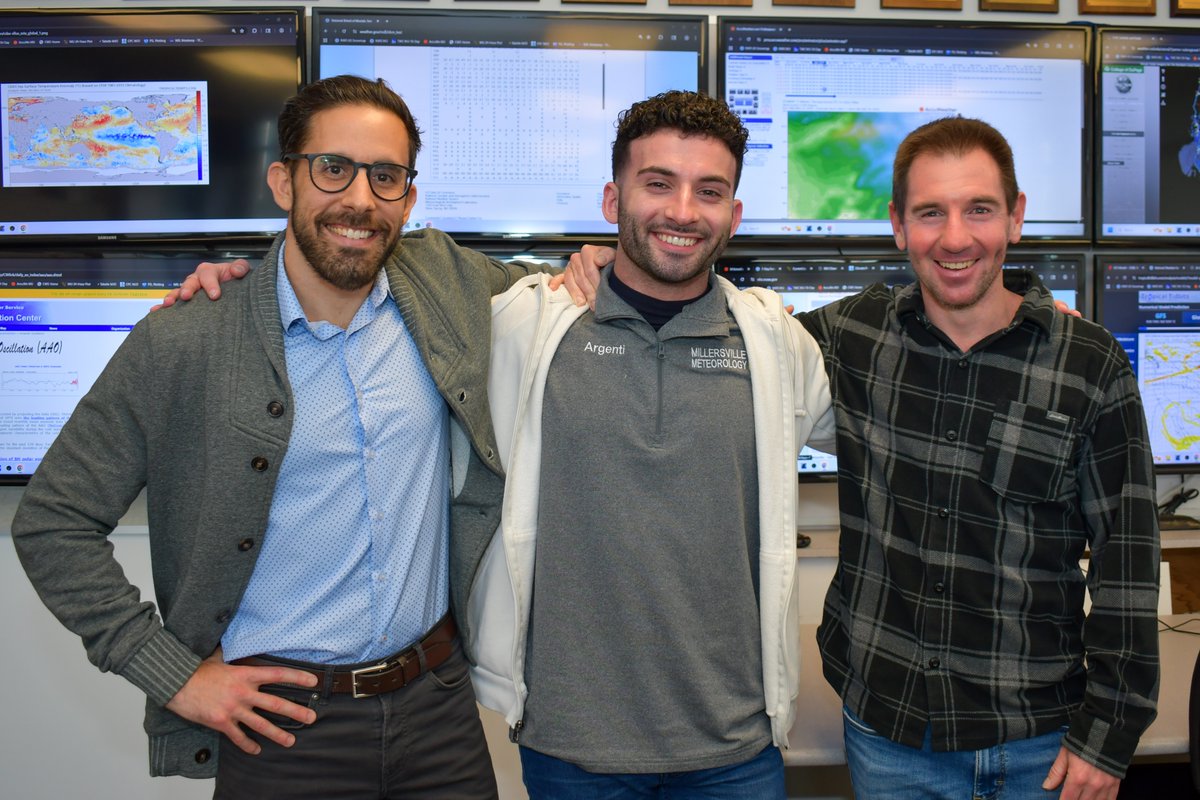 Visited my alma mater today w/ <a href="/ryanargenti/">Ryan Argenti</a>. We work at competing stations, so we’re not allowed to talk (kidding). Kyle, <a href="/MUweather/">MU Weather Center</a>, on the right is a meteorologist at <a href="/millersvilleu/">Millersville University</a> who keeps us in line. Yes, we’re all close friends... except when a major storm is coming.