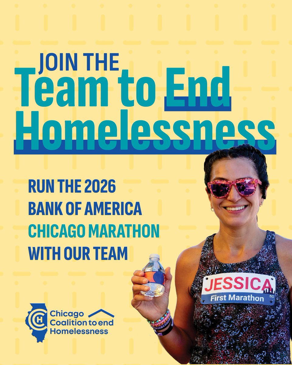 Give your marathon meaning by running on CCH’s Team to End Homelessness! ‍🏃🏽‍♀️🏅
Free guaranteed entry into the Bank of America Chicago Marathon on Oct 11, 2026 
Fill out your interest form: act.chicagohomeless.org/a/marathon