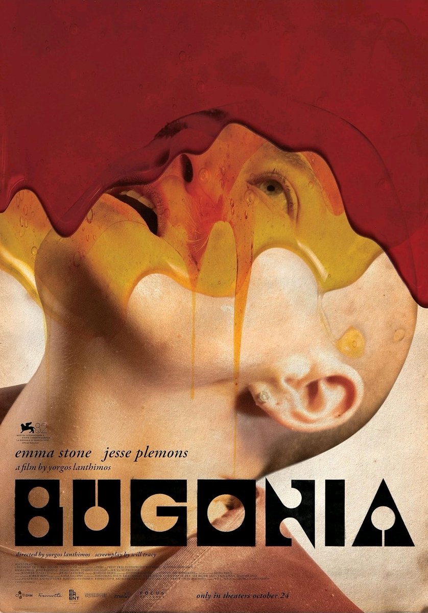 #NowSeated #Bugonia 
Written by #WillTracy and #JangJoonHwan
Directed by #YorgosLanthimos
Starring #JessePlemons #AidanDelbis #EmmaStone #JCarmenGalindezBarrera #MarcTLewis #VanessaEng #CedricDumornay #AliciaSilverstone and others