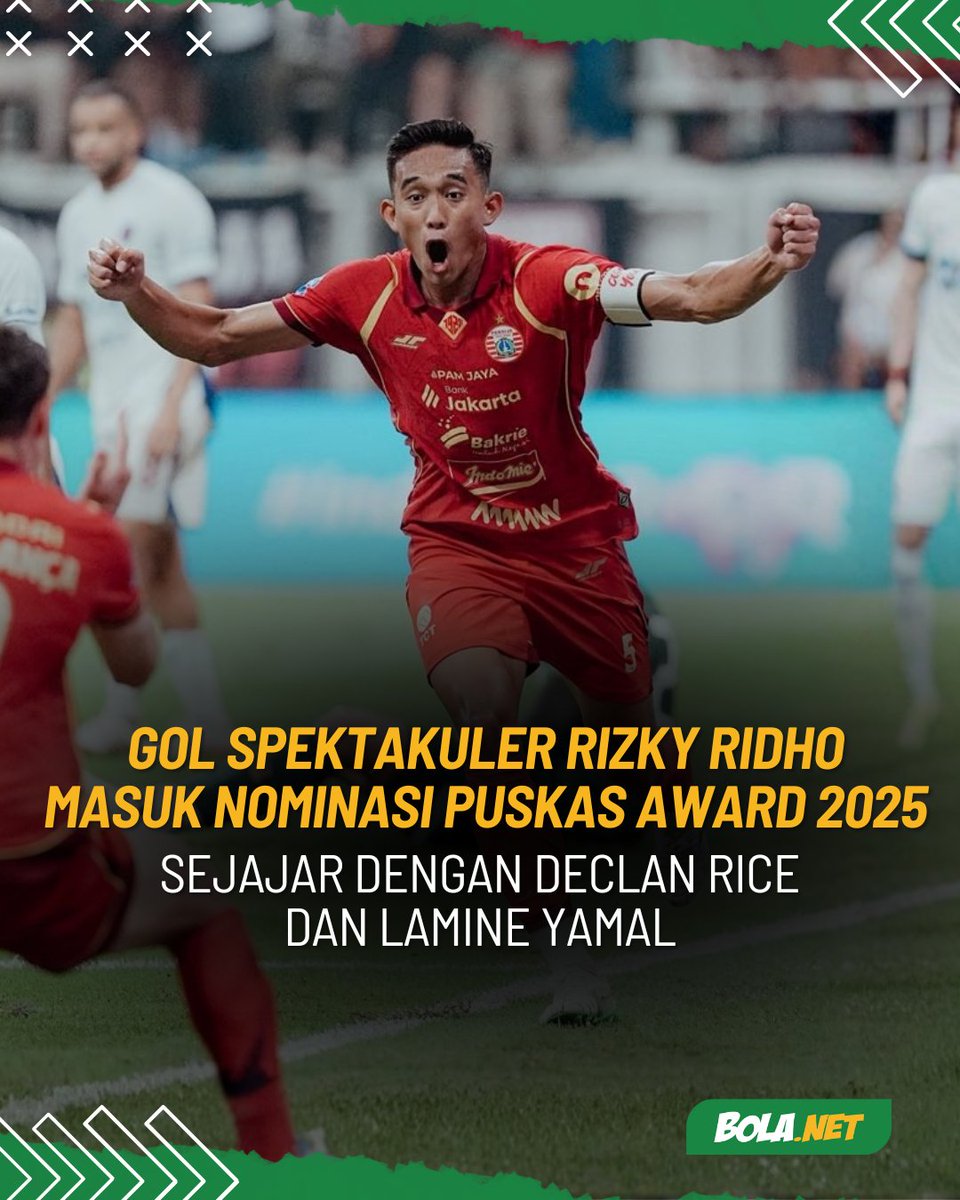 Bolanet's tweet photo. Bek tangguh Persija, Rizky Ridho masuk dalam daftar nominasi FIFA Puskas Award 2025 berkat golnya ke gawang Arema FC dalam lanjutan BRI Liga 1 2024/2025 di Stadion Patriot Candrabhaga, Bekasi, 9 Maret 2025.

𝗝𝗼𝗶𝗻 𝗪𝗔 𝗰𝗵𝗮𝗻𝗻𝗲𝗹 𝗸𝗶𝘁𝗮 𝘆𝘂𝗸  >> https://t.co/RmHwaaXGvy

#rizkyridho #puskasaward #bolanet #blcbm