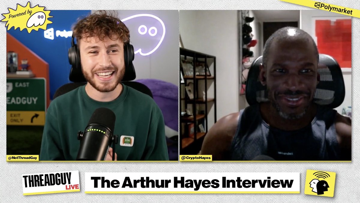 Threadupdates_'s tweet image. Threadguy is now LIVE with @CryptoHayes 

twitch.tv/threadguy