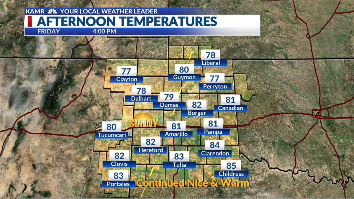 Friday's Forecast - Beautiful Warm Weather Continues! <a href="/JohnHarrisWx/">Chief Meteorologist John Harris</a> <a href="/KAMRLocal4News/">KAMR Local 4 News</a> #MYAMARILLO #KAMRwx #txwx #lubwx #phwx #okwx #nmwx #kswx