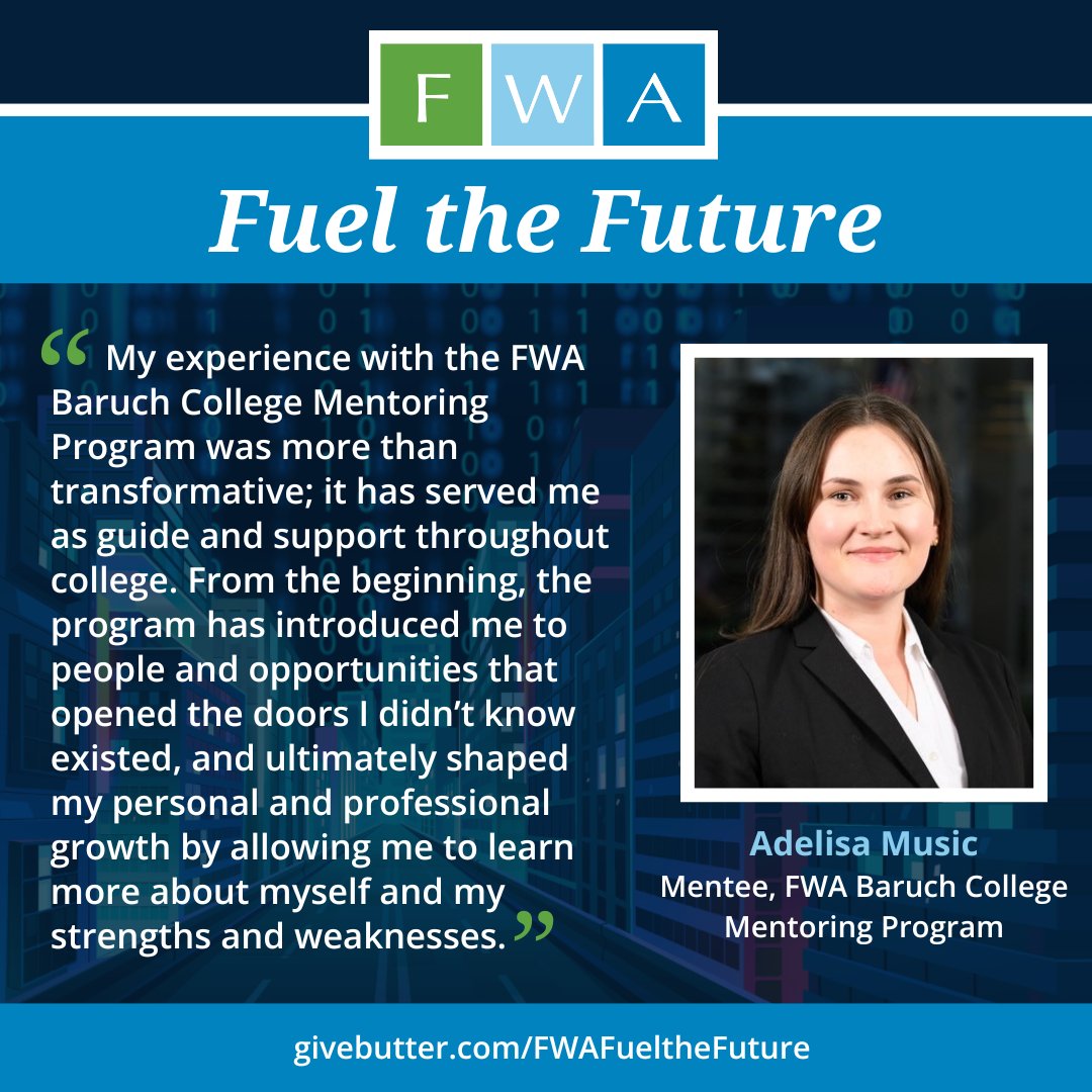 💙 Season of Giving Spotlight: Adelisa
 Her mentoring experience opened doors she didn’t know existed.

Thanks to 10 donors, we’re already 25% of the way to $15K.
 Be the reason another student gets that chance.

🎁 Tap to give &amp; help us #FuelTheFuture
 givebutter.com/FWAFueltheFutu…
