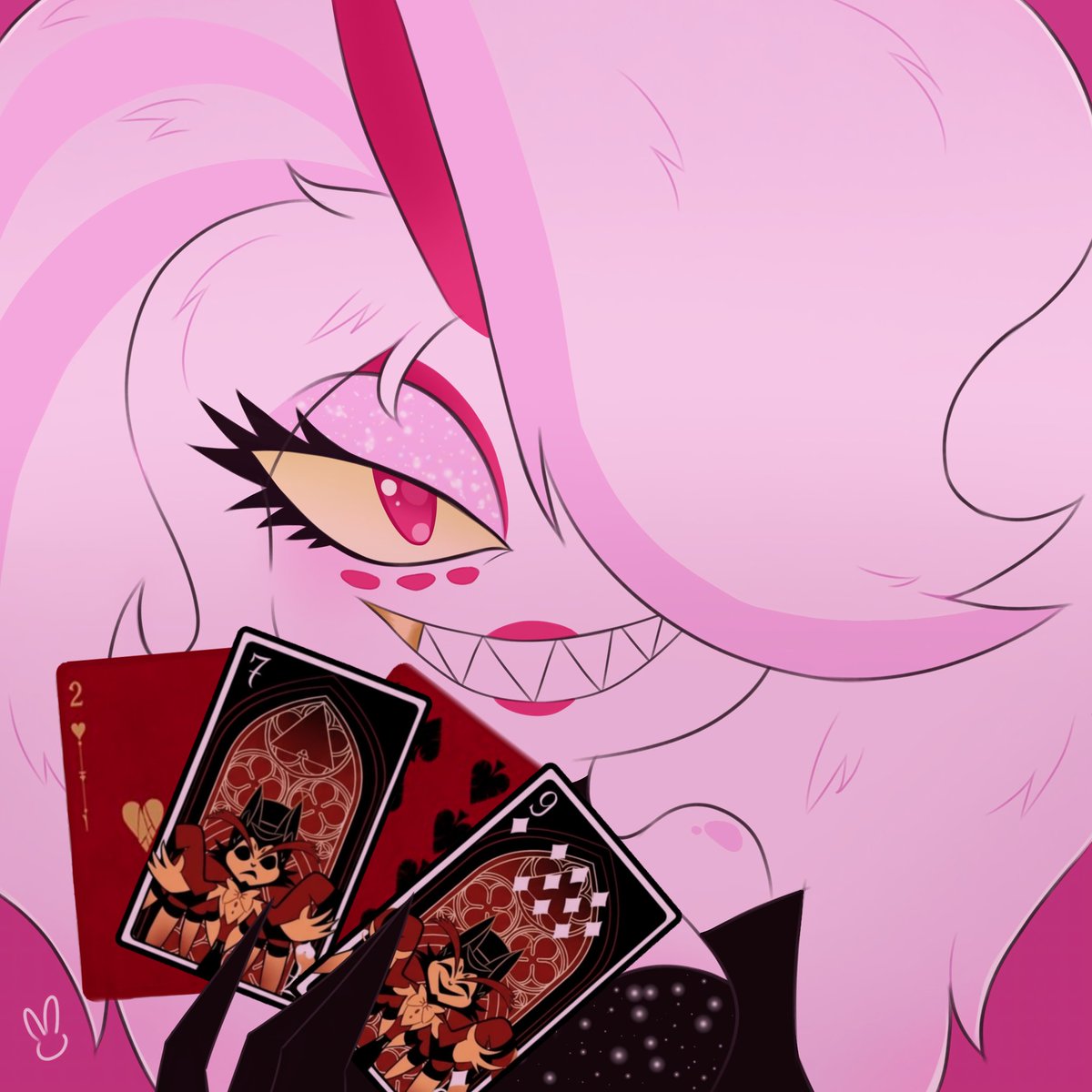"Dead inside 'cause you know it's all pretend" 💗 #hazbinhotelseason2 #huskerdust #angeldust