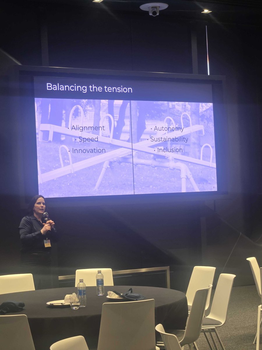 InnerSourceOrg's tweet image. We’re almost near the end! 👏 Join Micaela Eller live in New York as she gives a talk on Is the Future Forked? Navigating an Uncertain Era via InnerSource. 

Micaela is sharing how InnerSource offers a blueprint for navigating tomorrow’s challenges.

#InnerSourceSummit2025