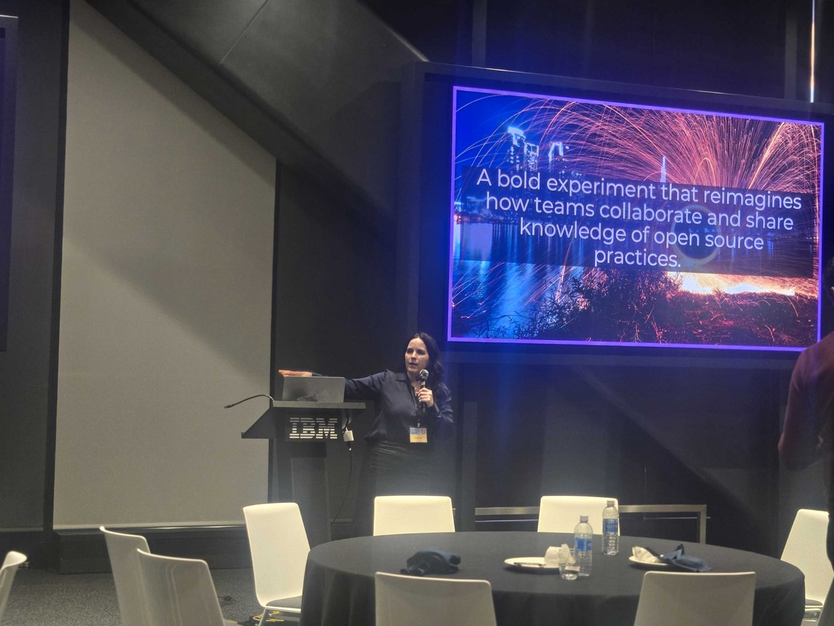 InnerSourceOrg's tweet image. We’re almost near the end! 👏 Join Micaela Eller live in New York as she gives a talk on Is the Future Forked? Navigating an Uncertain Era via InnerSource. 

Micaela is sharing how InnerSource offers a blueprint for navigating tomorrow’s challenges.

#InnerSourceSummit2025