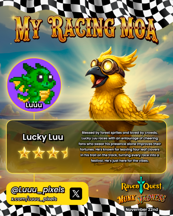 Luuu_pixels's tweet image. Lucky Luu is ready for the race track! 🌪️