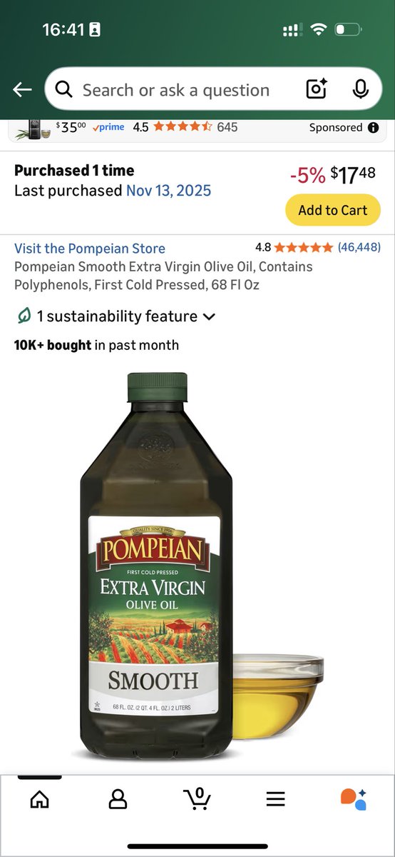 Θα κάνω αυτό που πάντα κοροϊδεύω, αλλά πραγματικά έμεινα άφωνος.
Στις ΗΠΑ το ιταλικό ελαιόλαδο είναι φθηνότερο από το χειρότερο λάδι που βρίσκεις στην Ελλάδα.

#ακριβεια #πληθωρισμος