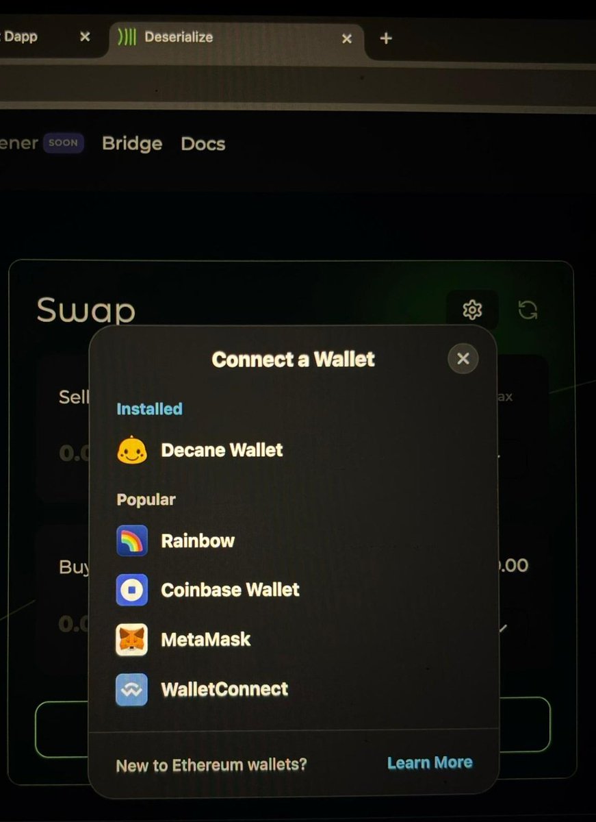 Good tech loading...

While building <a href="/DecaneWallet/">Decane Wallet</a> connect wallet feature we saw an issue that devs regulary face so we decided to also create a connect libary for easy integration with dapps from any wallet not just decane wallet

We'll make web3 better and easier for everyone