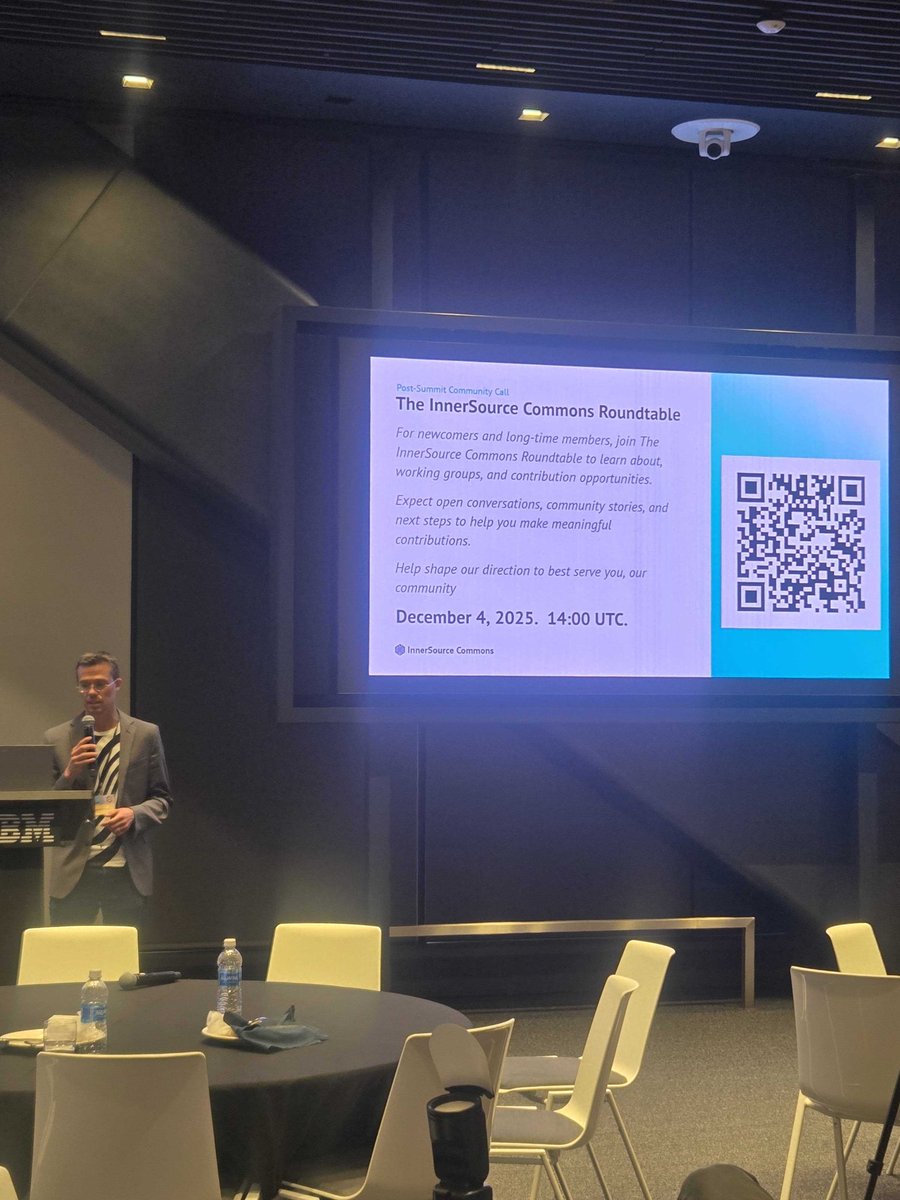 InnerSourceOrg's tweet image. Last but not least, we have our very own Executive Director, Russell Rutledge, giving a closing address to the #InnerSourceSummit2025! 🥳 👏

Join us as we close the Summit with gratitude, inspiration, and a renewed commitment to the future of InnerSource. 🙏