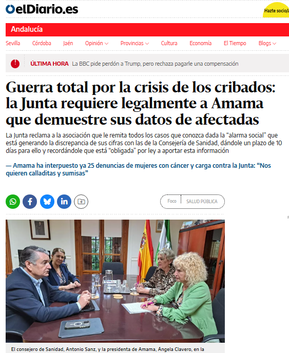 Ahora es el turno de las víctimas de los cribados de cáncer en Andalucía. El PP contra las víctimas de su mala gestión como pasó en el Yak42, el 11M, el Alvia, el metro de Valencia, las residencias de Ayuso, la línea 7B del metro de Madrid, los incendios y la DANA.