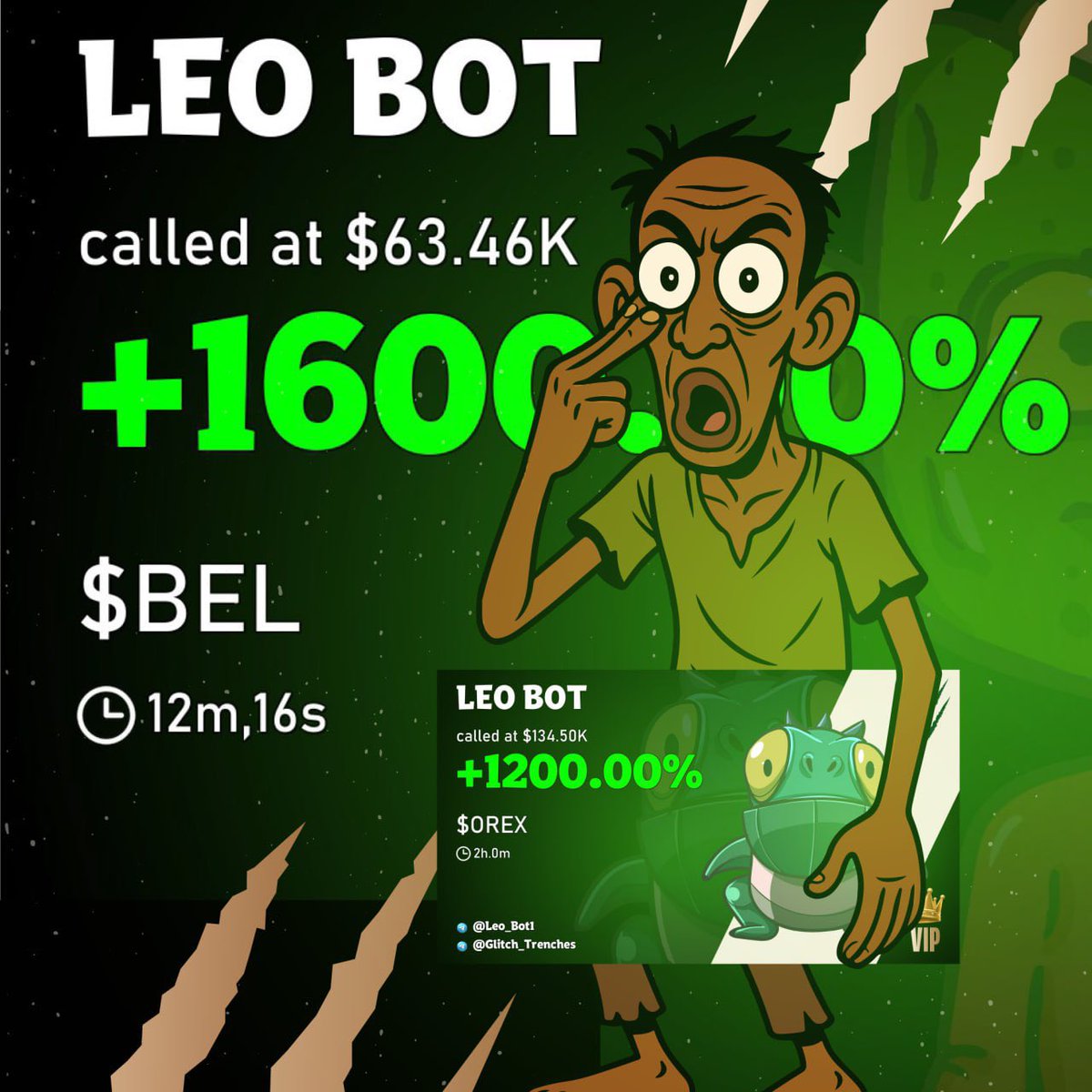 Glitch_Trenches's tweet photo. Why Leo Bot @Leo_Bot11 Is Literally the Only Thing You Need in Your Meme-Coin Trading Journey to make huge profits 

(Thread) https://t.co/OBx7CXExgC