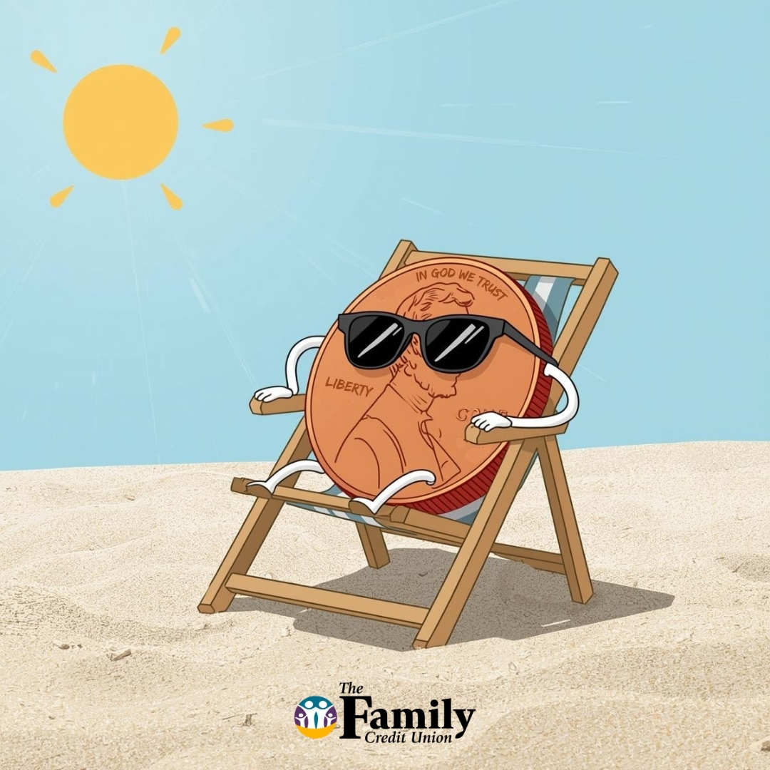 TheFamilyCU's tweet image. After over 200 years, the penny is officially retired! 😎 

He&apos;s enjoying beach life now, but your pennies can still work hard here! 

Pennies are being phased out, though the ones you have are still valid and we&apos;re happy to take them. 

#TFCU #SpareChange