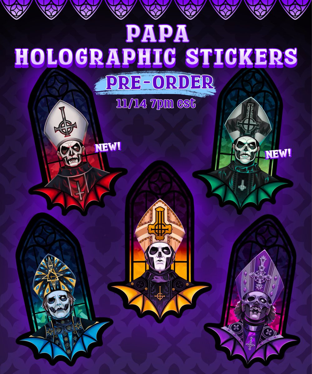 MarmaladeBird's tweet image. My final preorder sale for my papa keychains and stickers goes live  tomorrow night at 7pm est. 
Primo and Secondo are the newest additions! Now is the time to complete your collection 👀
#thebandghost #ghost