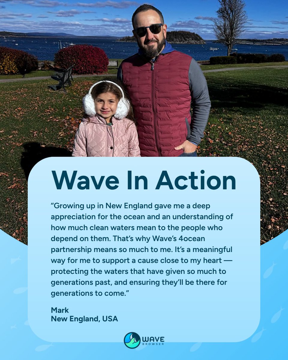 Wave_Browser's tweet image. For many of us, the ocean isn’t just water. It’s home, memory, and connection. 🌊💙

Mark from New England reminds us why we do what we do: to protect the waters that have shaped generations, and to keep them clean for the ones still to come.

#WaveInAction #WaveBrowser…