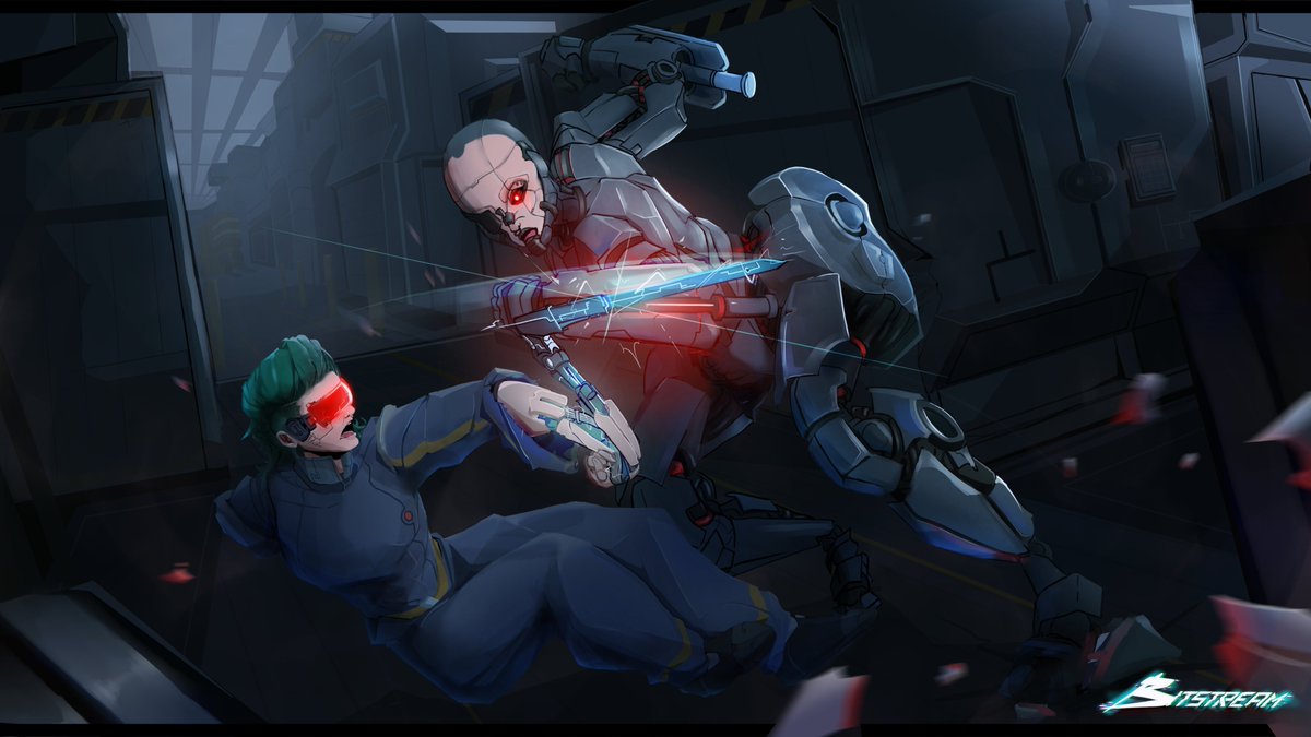 MakuDrawStuff's tweet image. Rhea Steele and Sloan Harrow encounter!

Had the opportunity to draw this illustration for #Bitstream Novel!