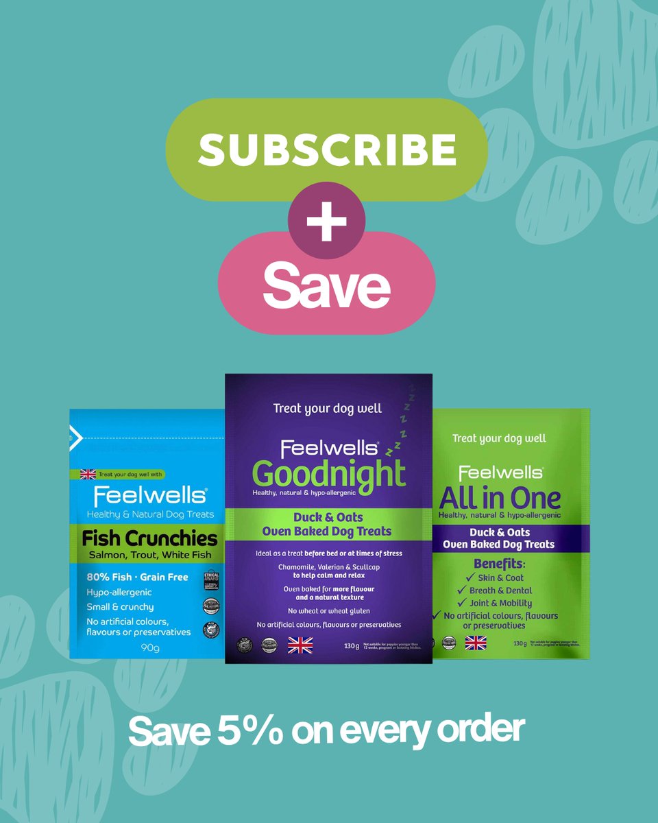 Alfie_BT's tweet image. Subscribe to our automatic deliveries and save 5% on your pet&apos;s favourite products 🐶 Delivered straight to your door every month - it’s as simple as that!

#Feelwells #Subscription #Dogs