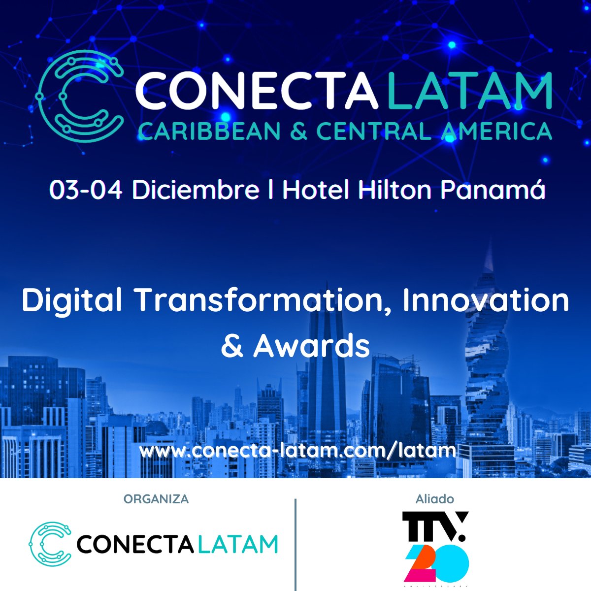 todotvnews's tweet image. ¡Únete a nosotros en #ConectaLATAM 2025!

Te invitamos a ser parte de una experiencia única en #telecomunicaciones el 03 y 04 de diciembre en la Ciudad de Panamá. 

Más información en 👉 conecta-latam.com/latam.