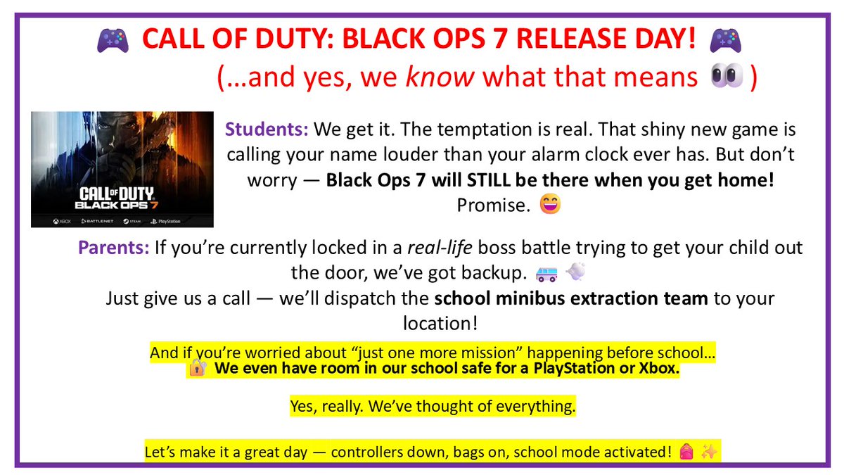 Step away from the controller and come to school!