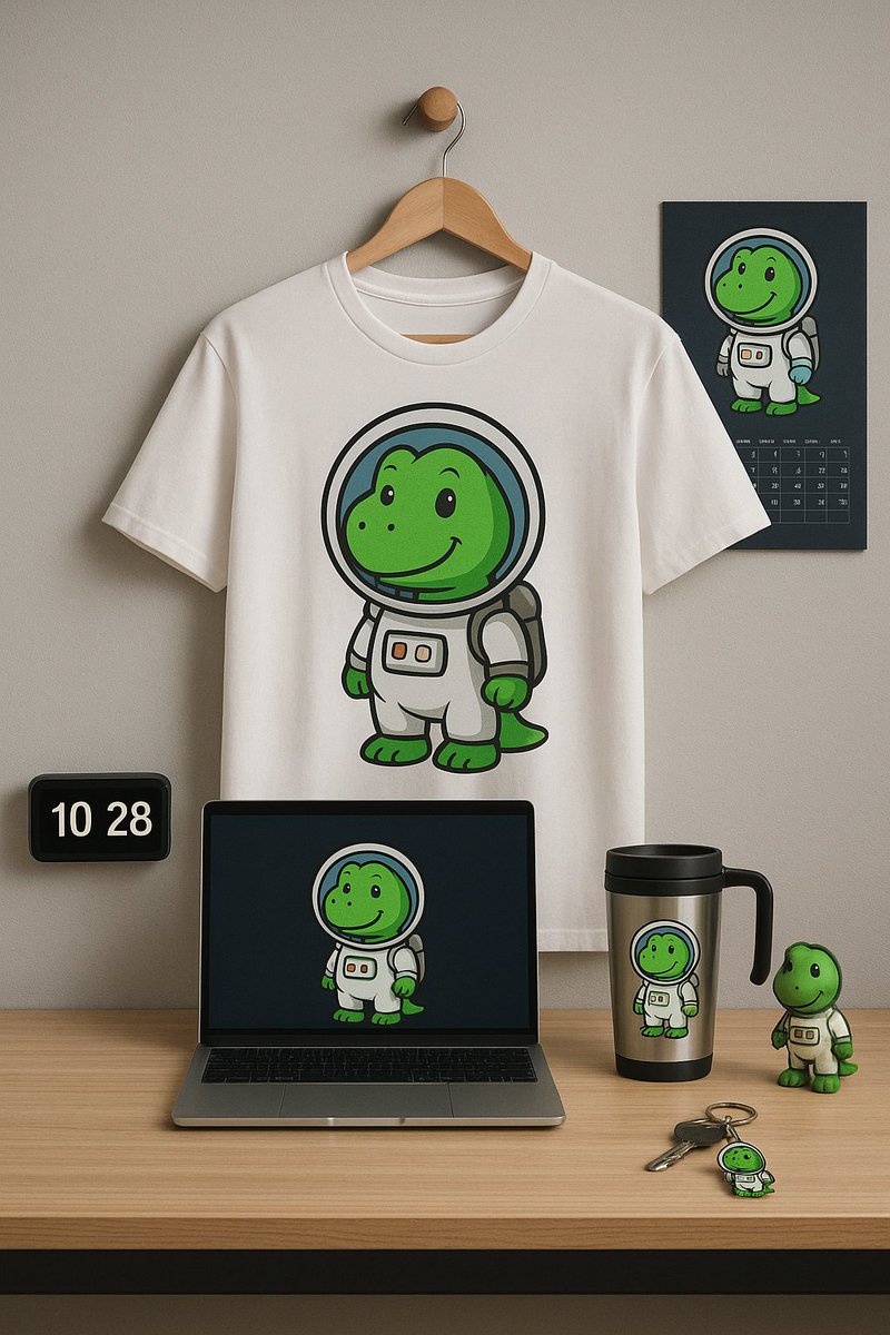 SilverMordrad's tweet image. Rexy the Space Explorer! 🦖

For me, Rexy isn’t just a logo — he’s a big, brave explorer of endless space.
Here he is on merch: T-shirt, mug, keychain… bringing a piece of the cosmos to everyday life! 

@TREX_chain 
 #RexyCommunity #RexyContest #MerchVibes #SpaceExplorer…